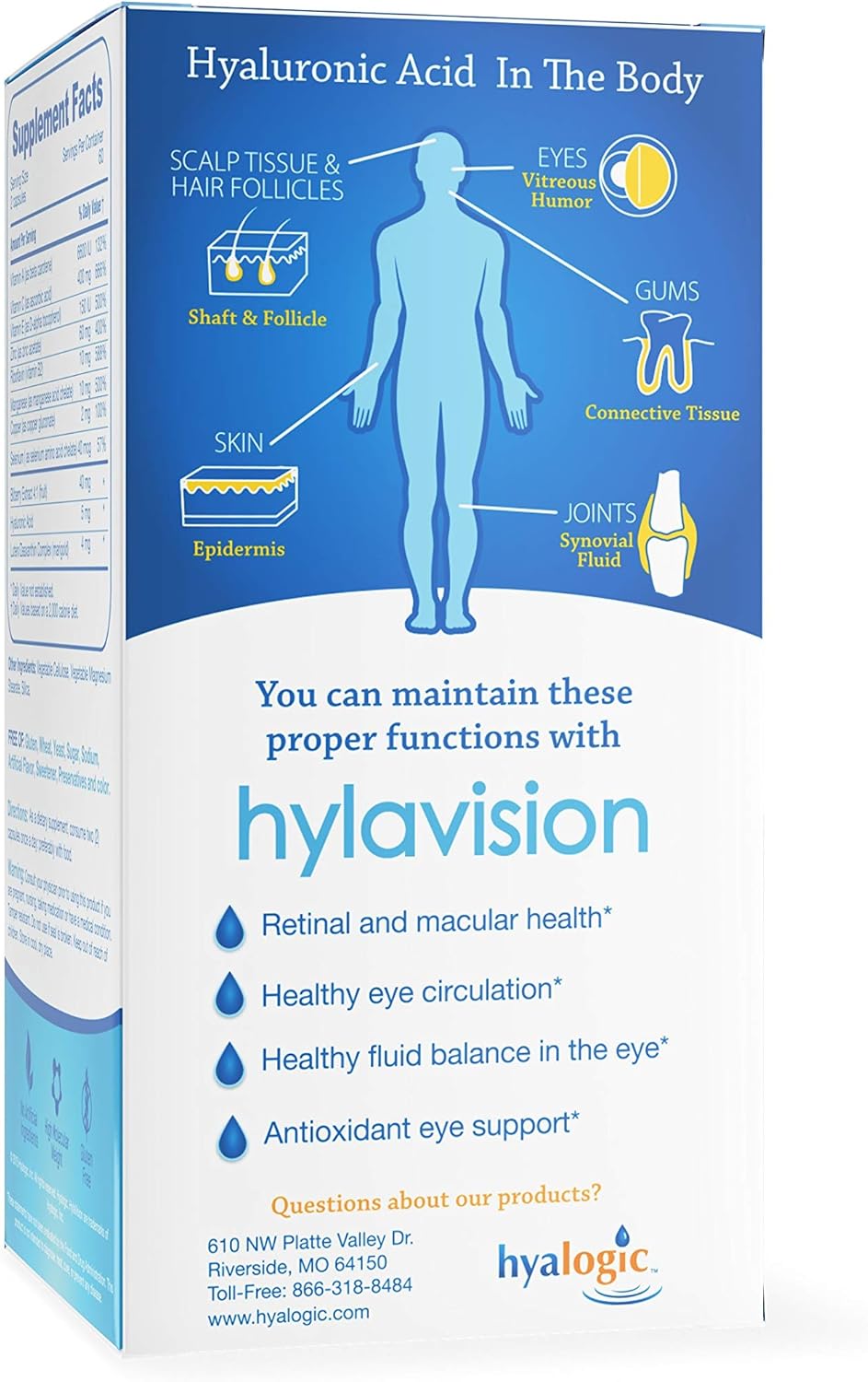 Suplementos de salud ocular HylaVision  apoyo de la visión