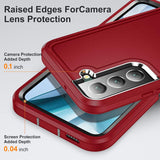BaHaHoues Funda para Samsung Galaxy S22, Samsung S22 con soporte integrado, a prueba de golpes, polvo y caídas, de grado militar, funda protectora para Galaxy S22 5G de 6.1 pulgadas (rojo/negro)