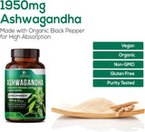 Suplemento Nature's Nutrition orgánicas de Ashwagandha Extra