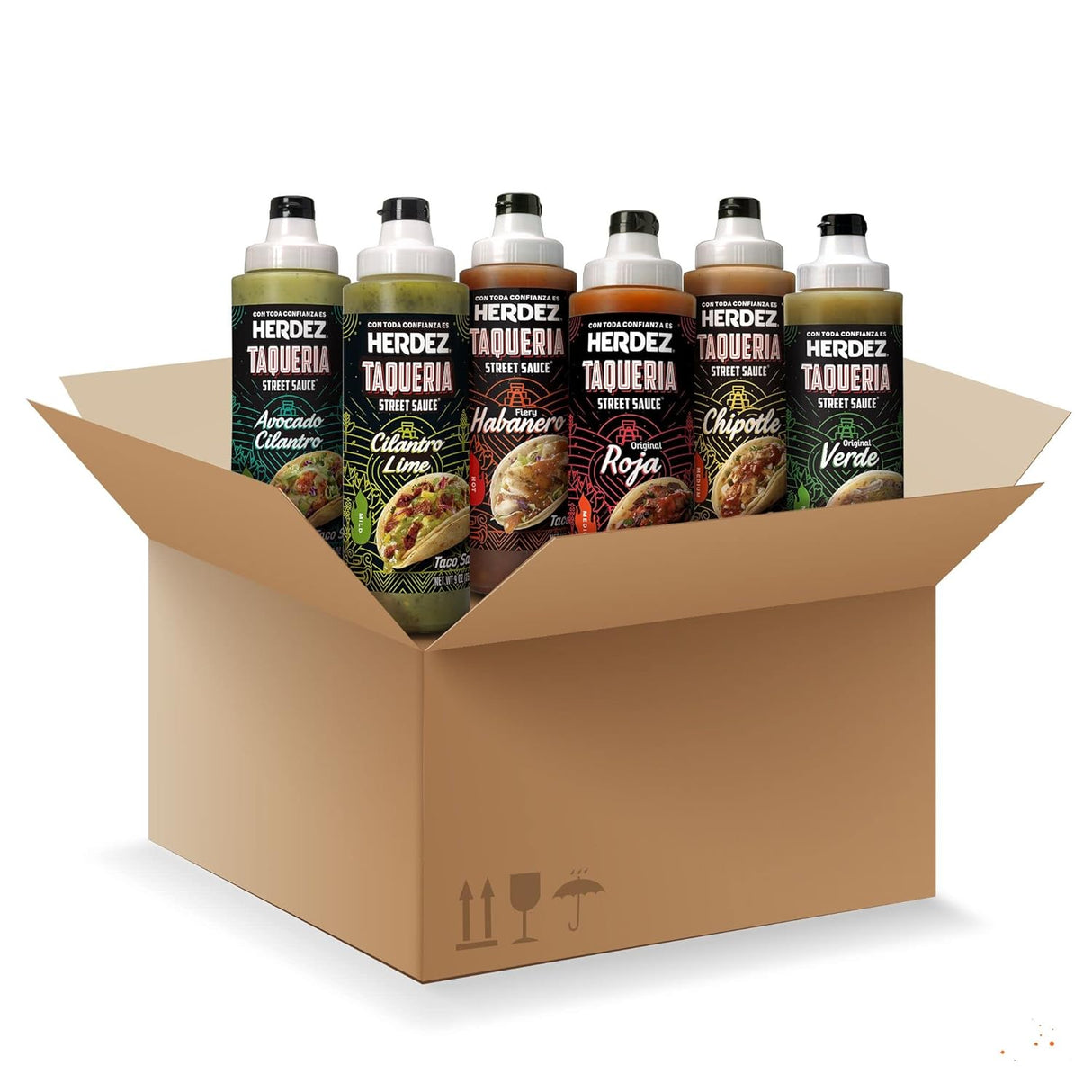 Salsas HERDEZ Taquería, Habanero, Verde, Roja, 6 Pack 9 oz