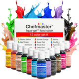 Colorante Alimentario Liqua-Gel Chefmaster - 12 Colores Fade-Resistant