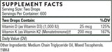 Thorne Vitamina D + K2 Líquido con dispensador, 600 porciones