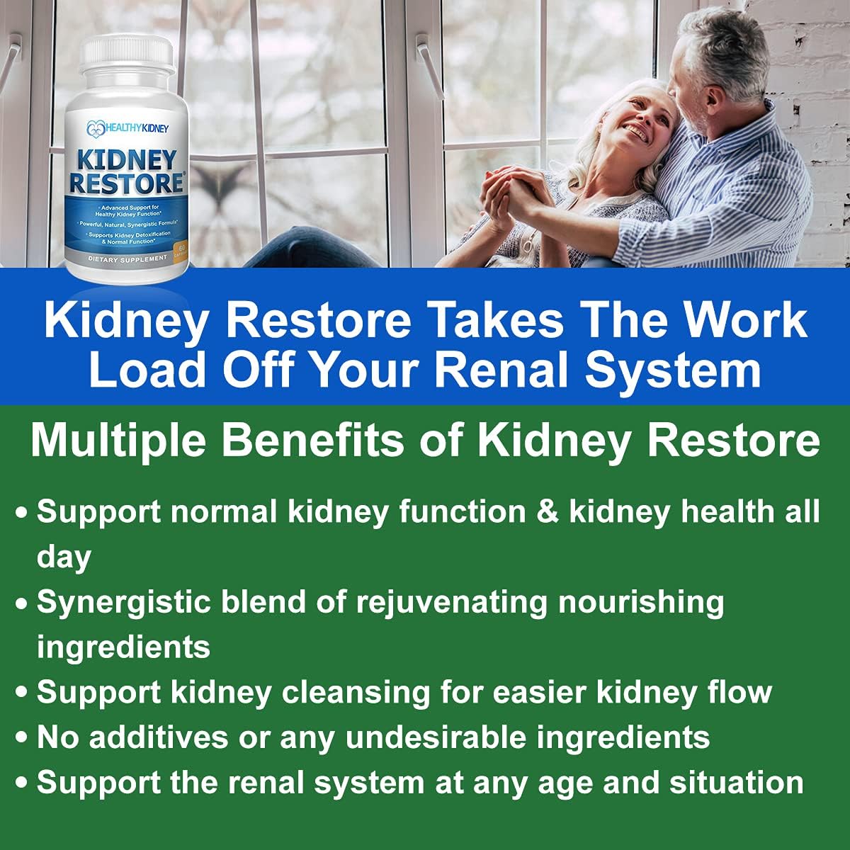 Suplemento de limpieza renal y salud renal 60 cápsulas