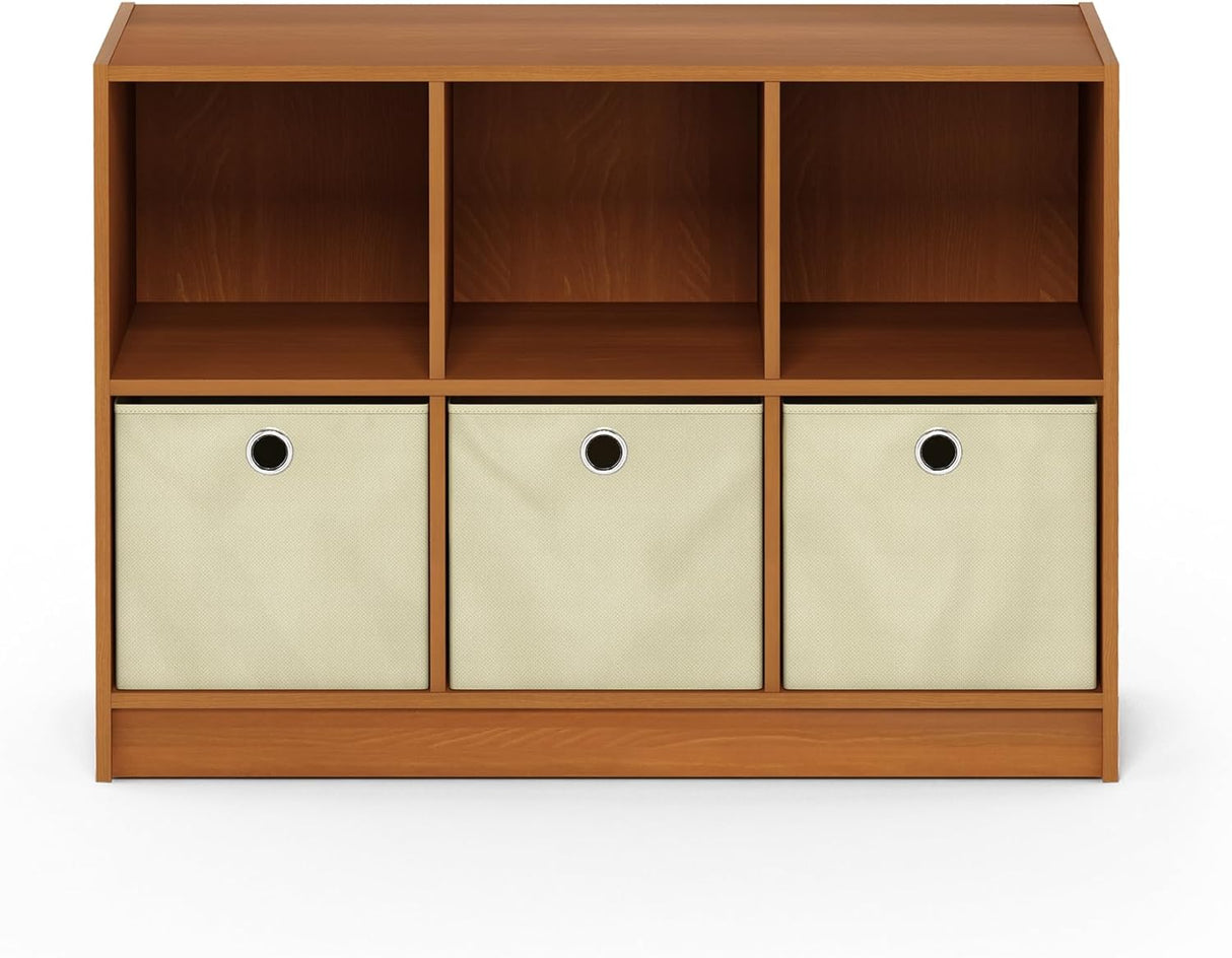 Estantería Furinno 3x2 con Bins, Almacenamiento, Modelo Básico