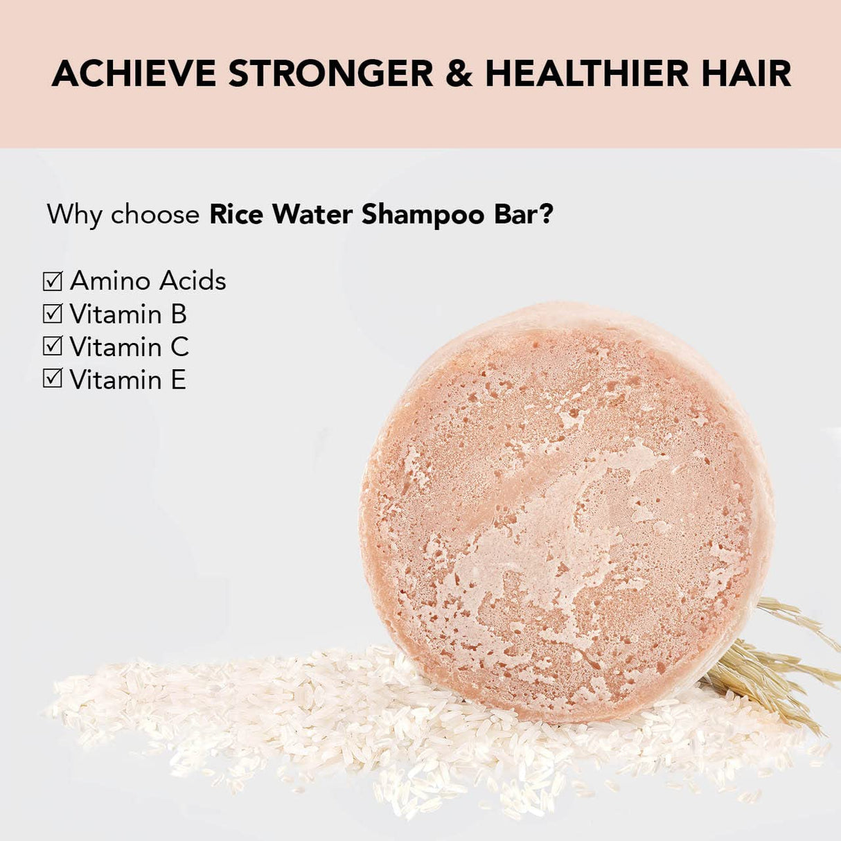 Champú en barra de arroz para el cabello y el afeitado.