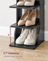 Estante Vertical de Zapatos VASAGLE, 7 Niveles, Negro
