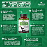 Suplemento Extracto de Shilajit 20:1 extra fuerte, 7000 mg