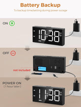 Reloj Despertador Digital con Números Grandes y 2 Alarmas