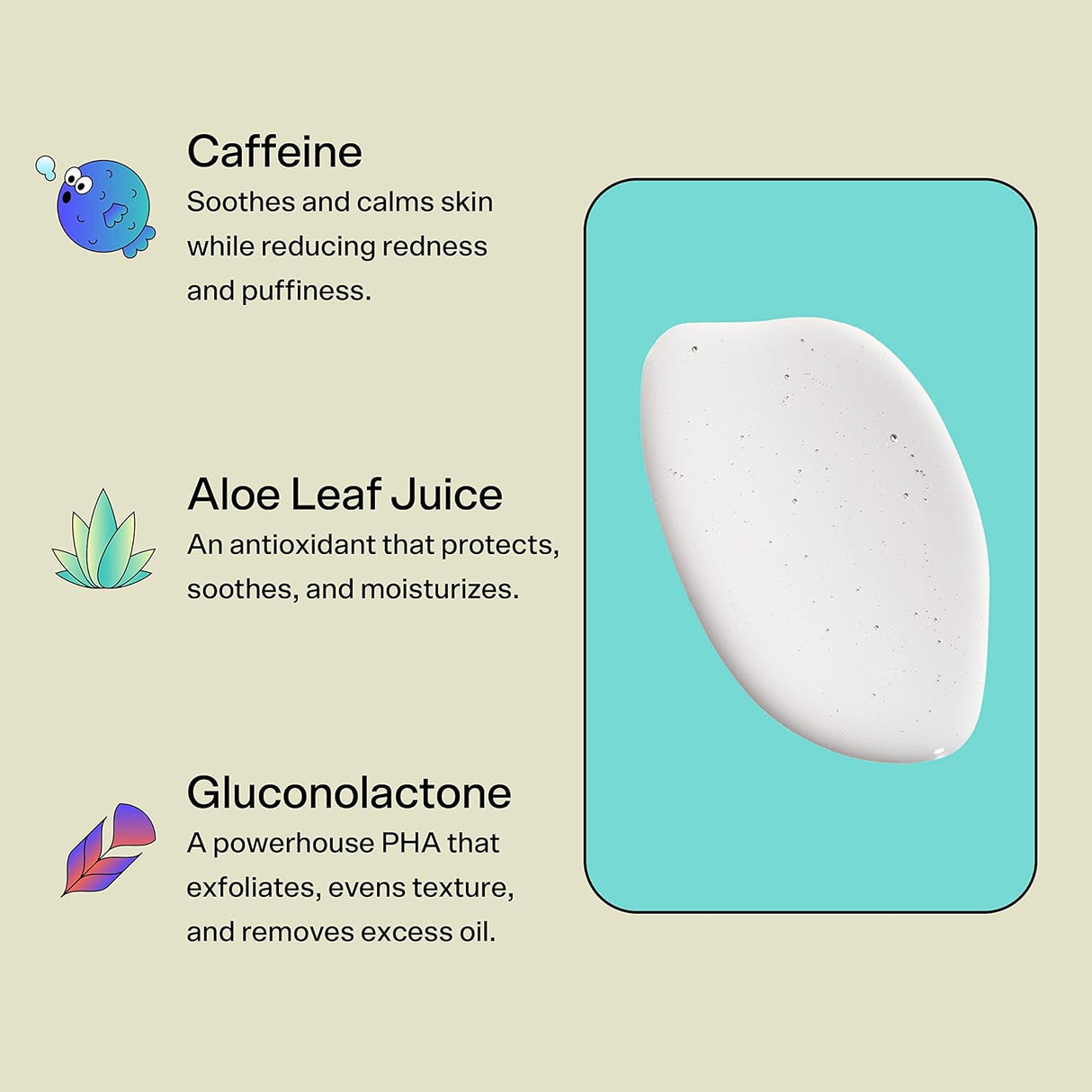 Gel PHA + cafeína para calmar la piel Bubble Skincare