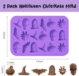 Molde de Silicona Halloween 2 Pack, 3D Calavera y Murciélago