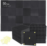 Paneles Acústicos 50 Pck Alta Densidad 1x12x12 Wedge
