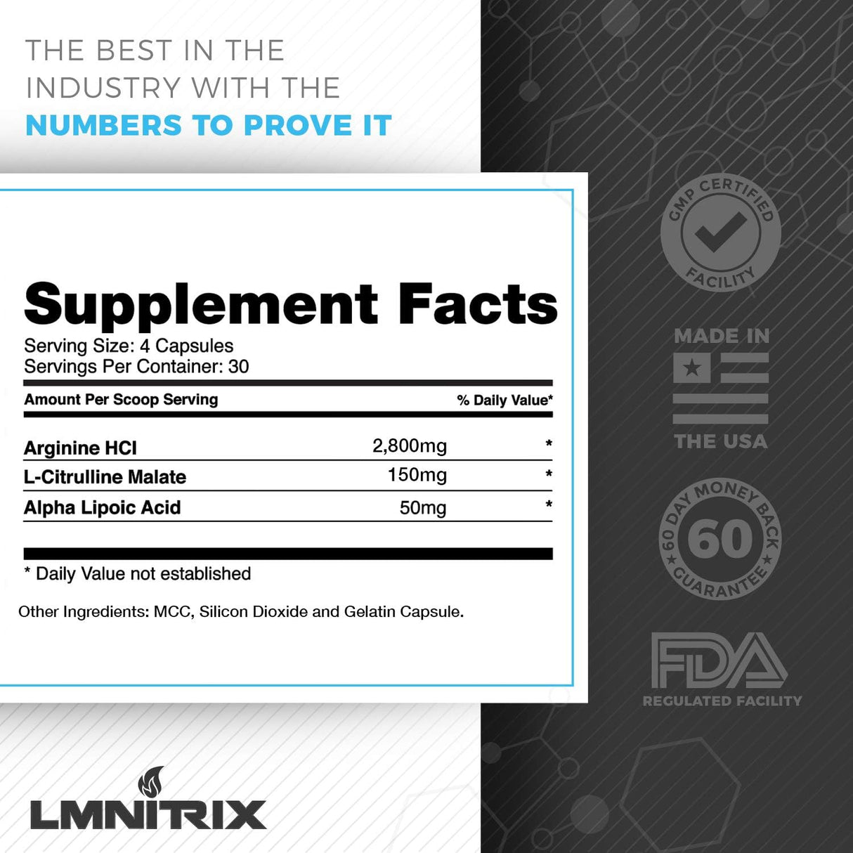 Suplementos Nitric Oxide Booster  L-Arginine  120 Capsules