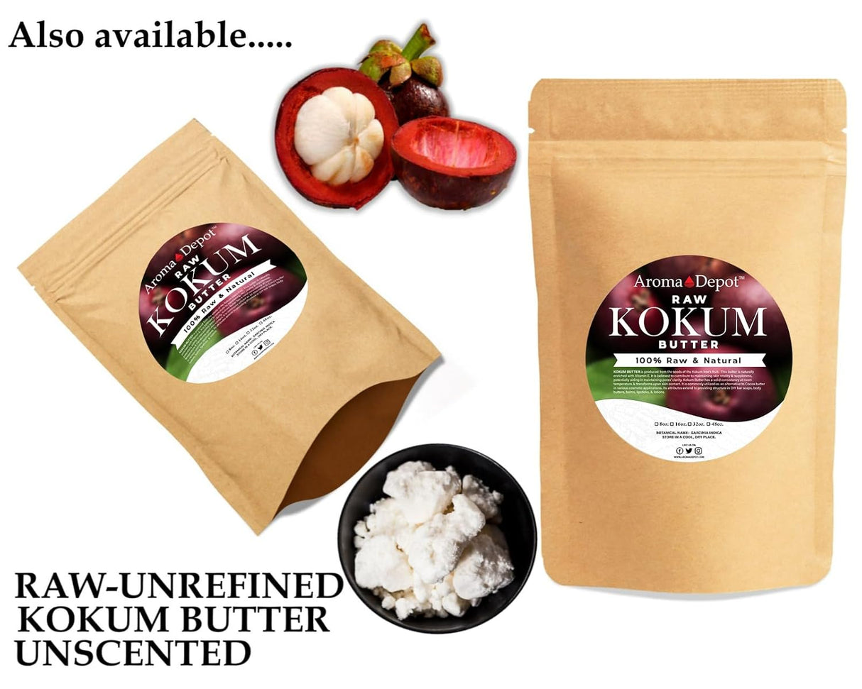 Manteca de Kokum Sin Refino para Piel, Cuerpo y Cabello