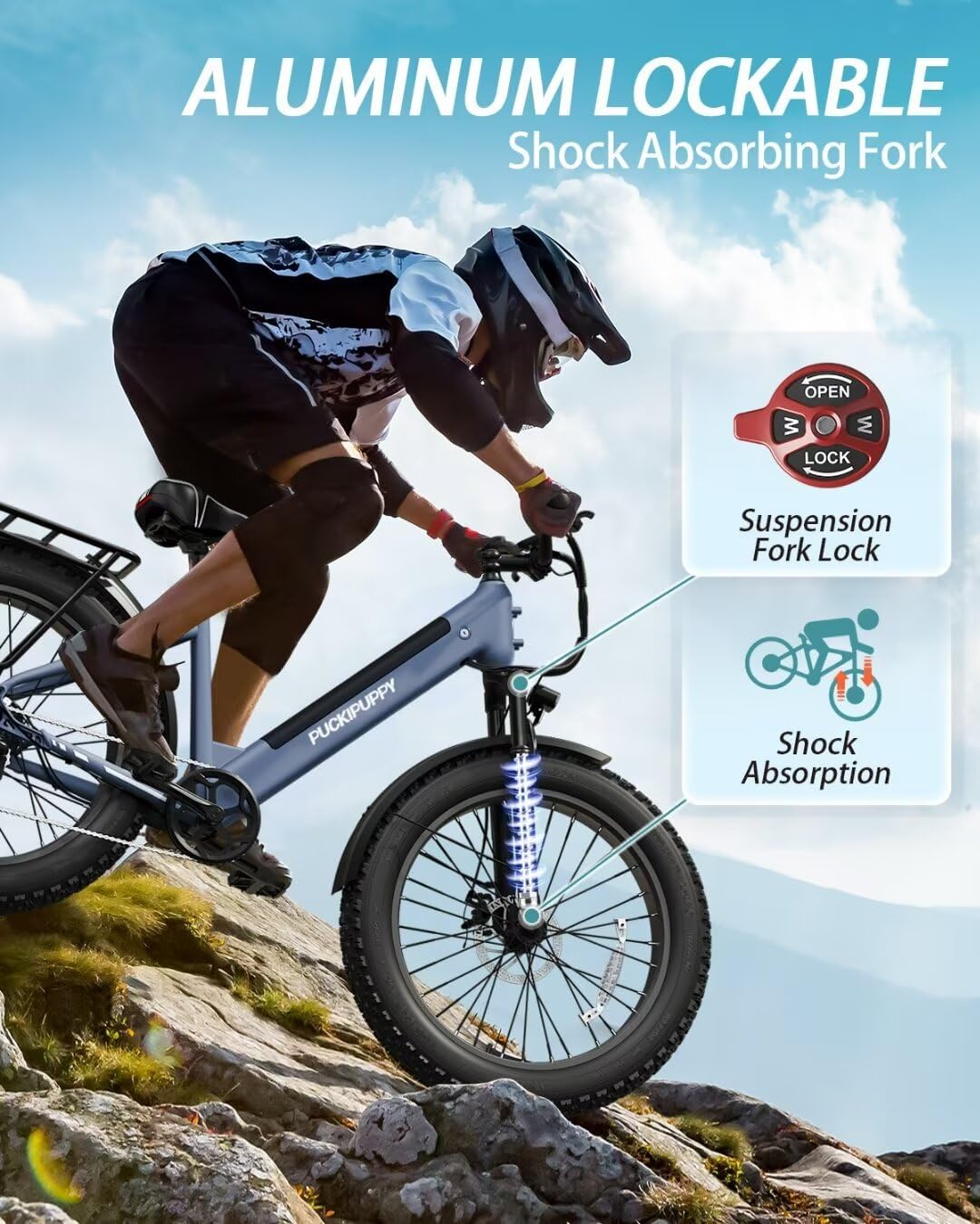 Bicicleta eléctrica Samoyed 960W, 48V 15AH, 60 millas, 26