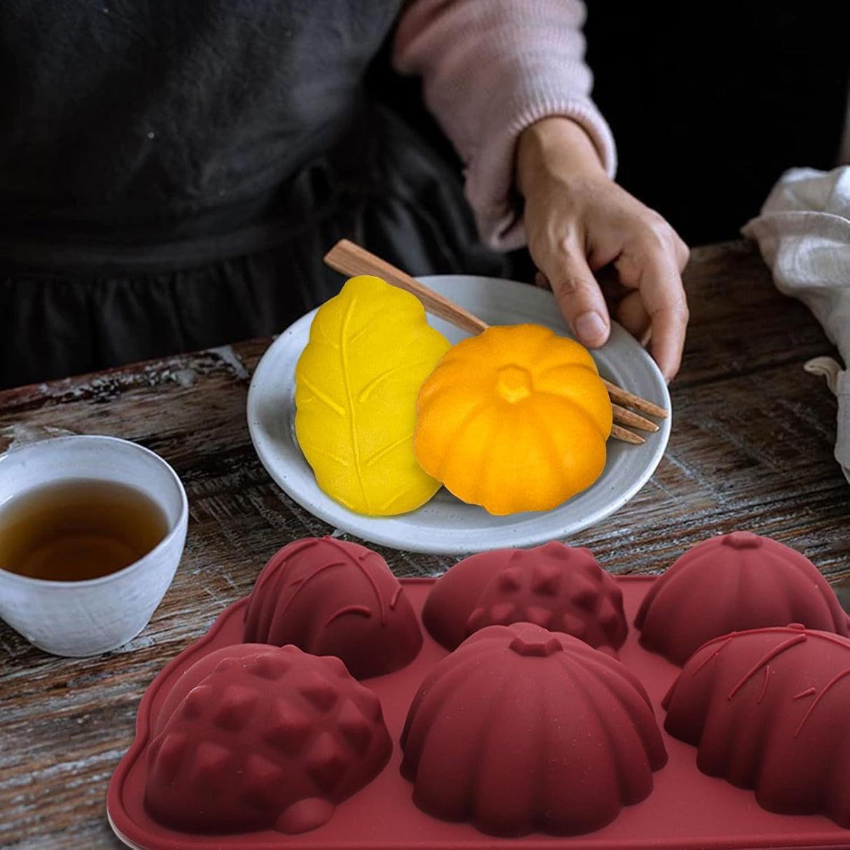 Moldes de Silicona para Chocolate y Jabón, 2PCS Otoño