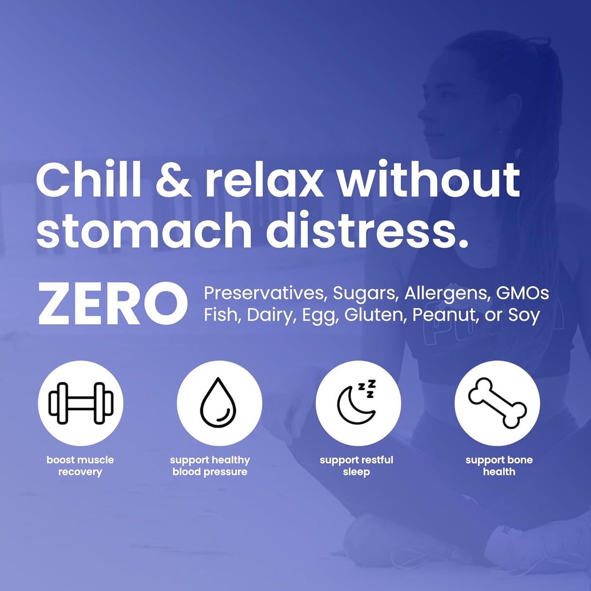 UpNourish Magnesio Glicinato 500mg Cápsulas - Calm & Sueño