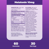 Suplemento dietético para dormir bien con 10mg, 60 gomitas