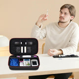 Estuche de viaje para diabéticos medidor de glucosa negro