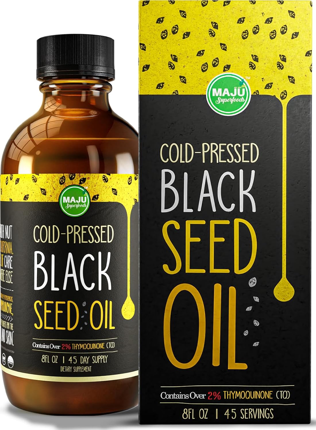 Aceite de Semilla Negra MAJU, 100% puro, 8 oz, Thymoquinona 3x