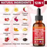 Suplemento líquido de cayena y herbolario, 2oz