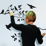 BIBITIME Vinilo adhesivo de pared de pájaro de árbol