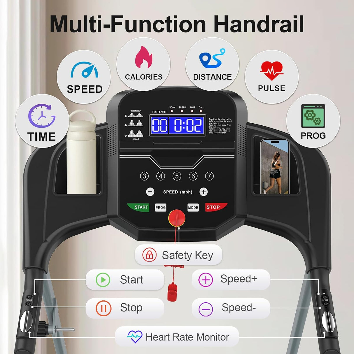 Cinta de Correr FYC Plegable 2.5HP con Sensor de Pulso