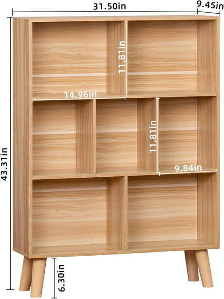 Estantería de madera LEYAOYAO, 3 niveles, moderna y abierta