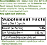 Suplemento Nature's Way Bayas de palma de sierra 585 mg
