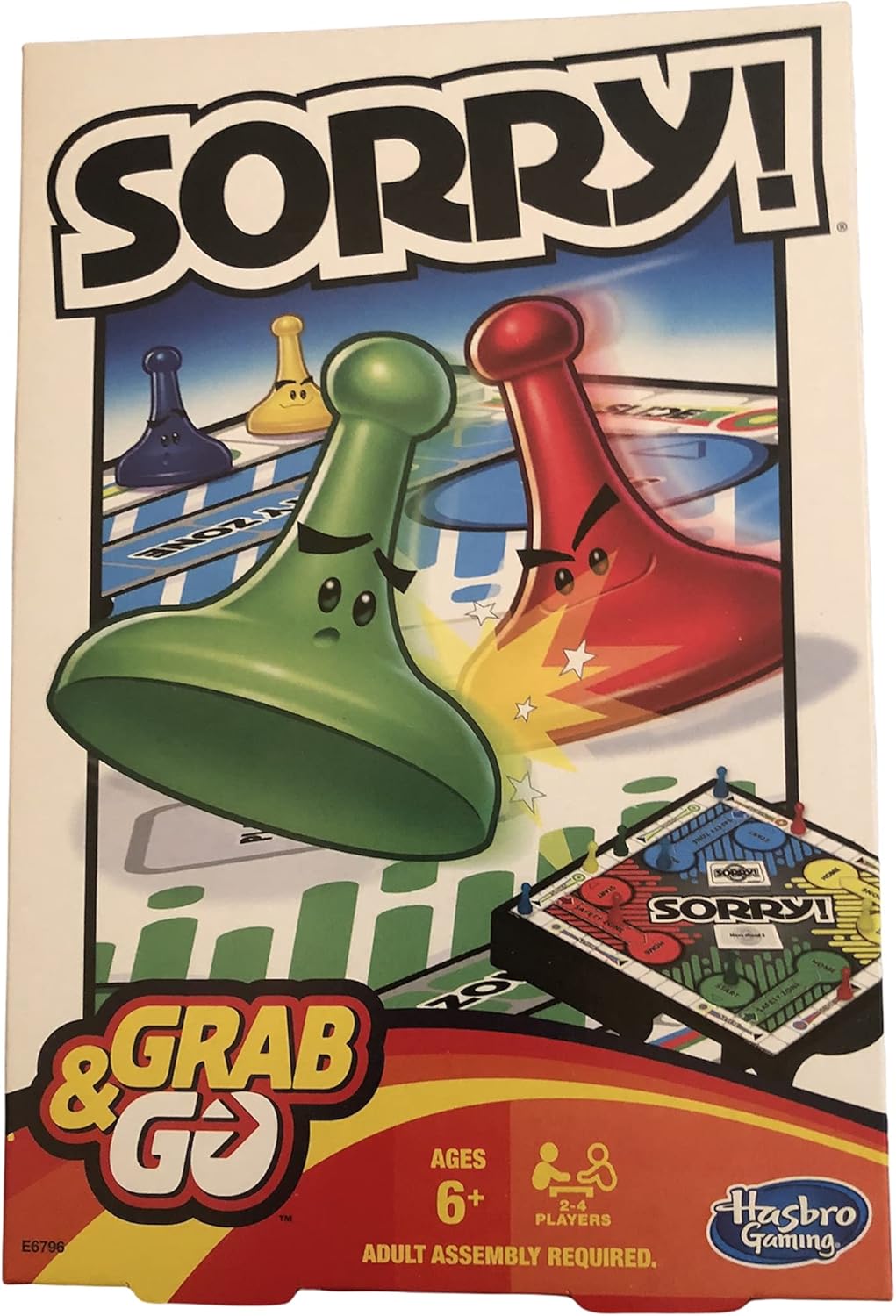 Juego de mesa Sorry Grab & Go de Hasbro, divertido y portátil.