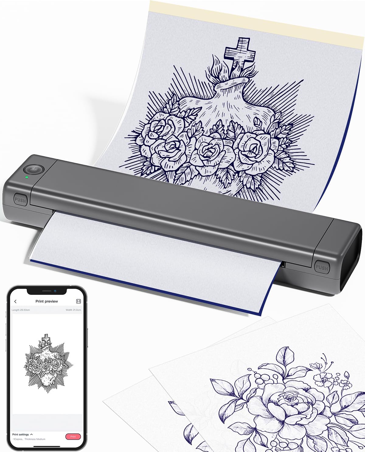 Phomemo M08F - Impresora Bluetoothde tatuaje máquina térmica