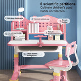 Set de Escritorio para Niños, Ajustable con Respaldo de Castillo