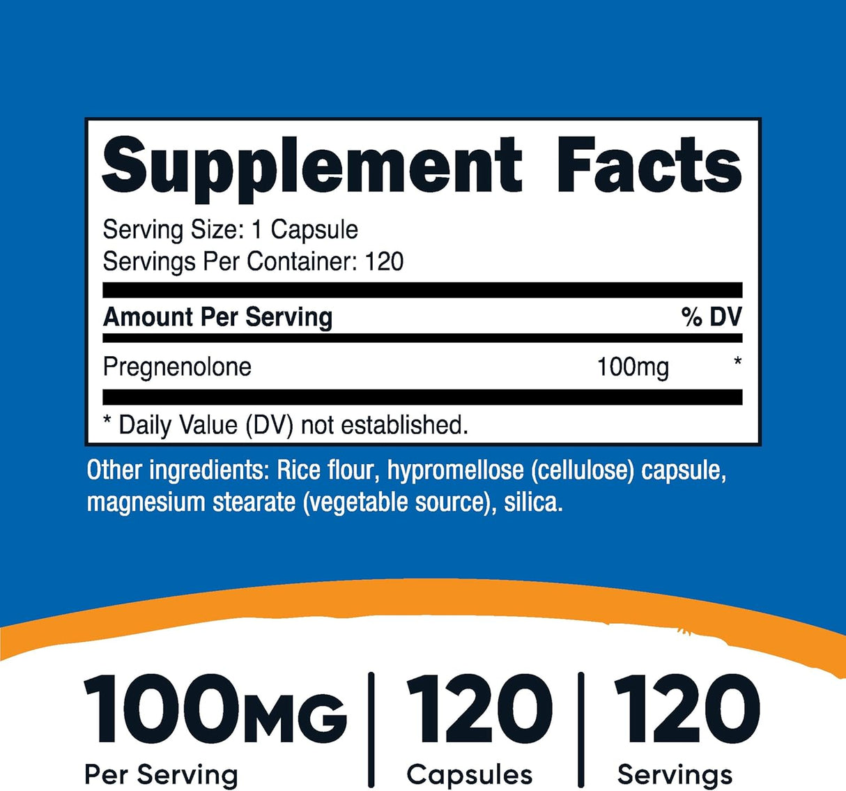 Nutricost Pregnenolona 100mg, 120 Cápsulas Vegetarianas