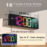 Reloj Digital Pared JALL 16, Temporizador, Control Remoto