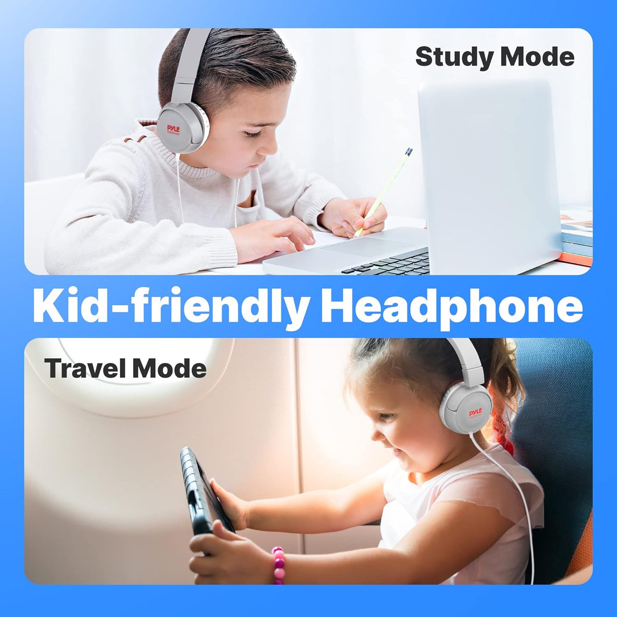 Auriculares cómodos y ligeros con cable para niños Pyle