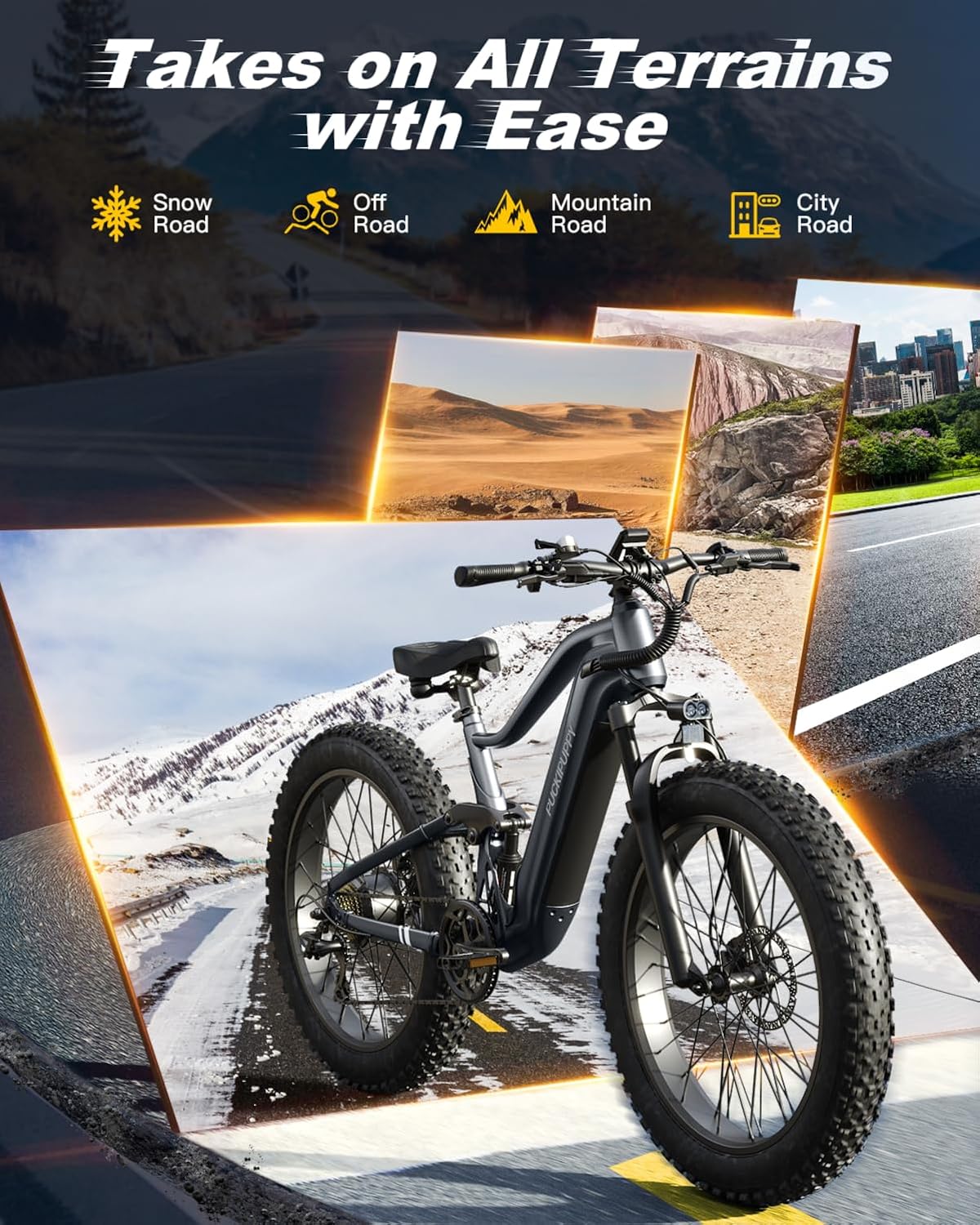 Bicicleta Eléctrica Boxer 960W, 48V, 20AH, Suspensión Completa
