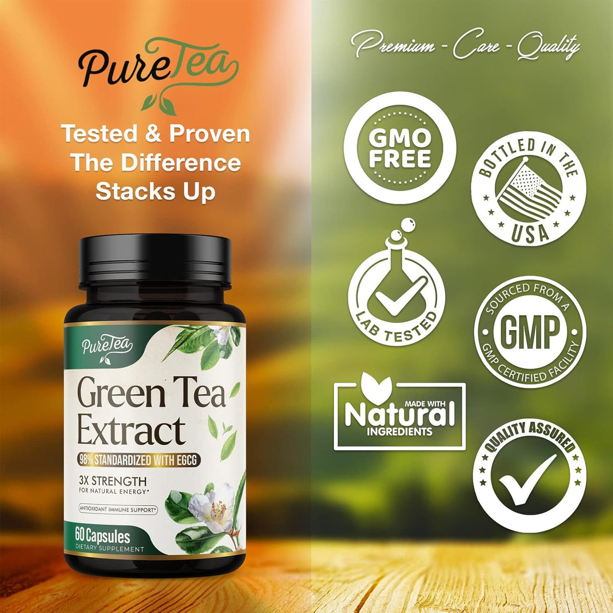 Suplemento Píldoras de extracto de té verde de 1000 mg