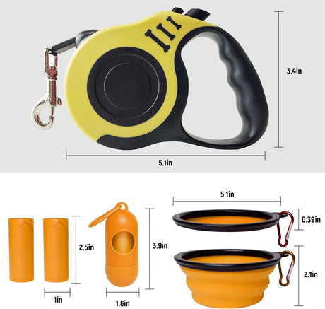 Correa Retráctil Automática para Perros con Cuenco y Dispensador