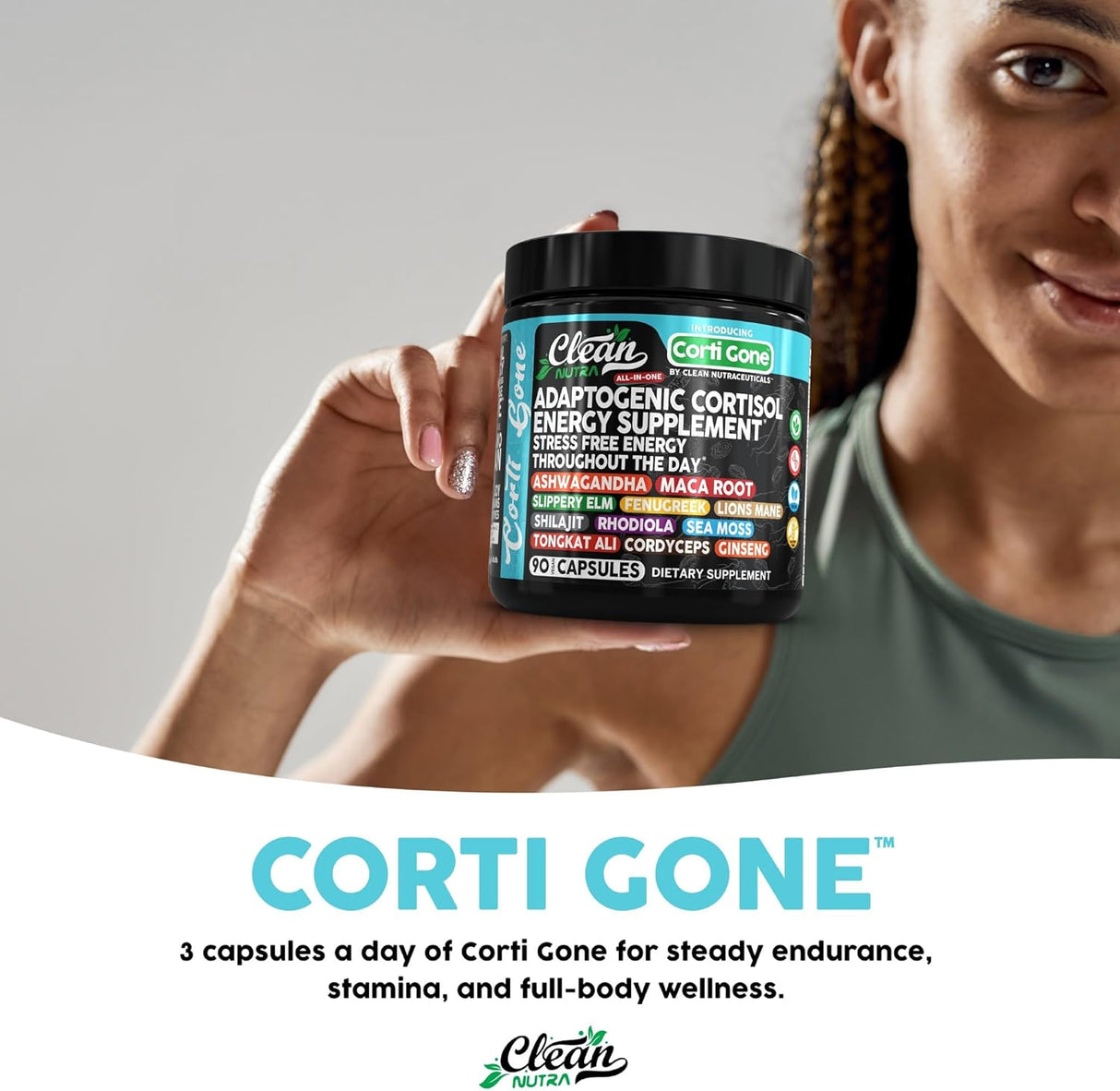 Corti Gone Suplemento para Cortisol Mujer | Maca, Ashwagandha