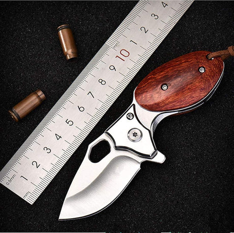 Cuchillo de bolsillo pequeño plegable de secoya mango D2