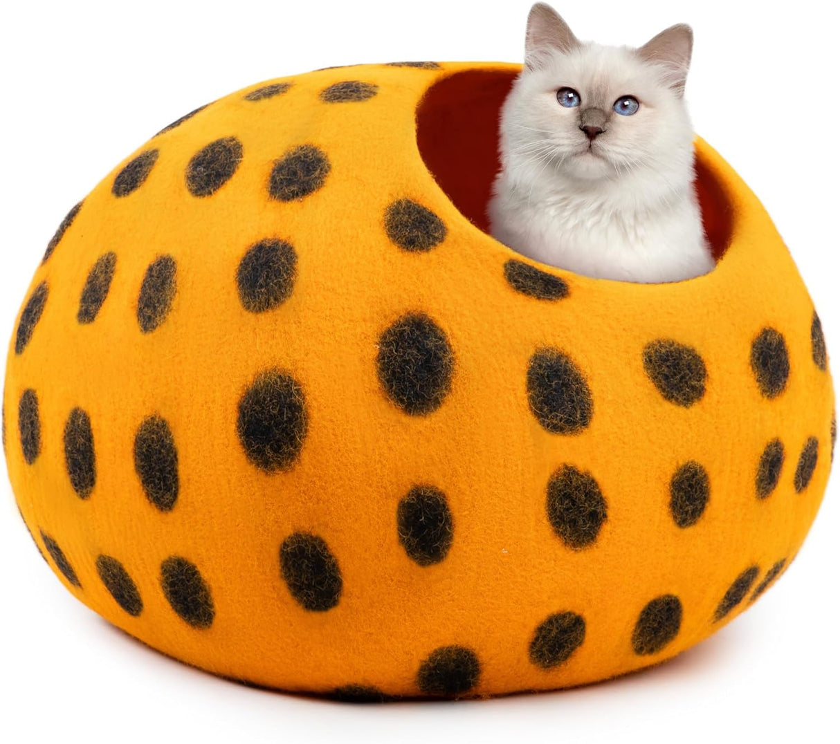 Cueva para Gatos Woolygon - Fieltro Premium, Merino, Puntos