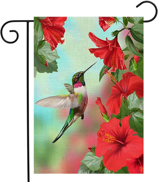 Banderas de Jardín Colibrí, Doble Cara, Modelo Hummingbird-g01