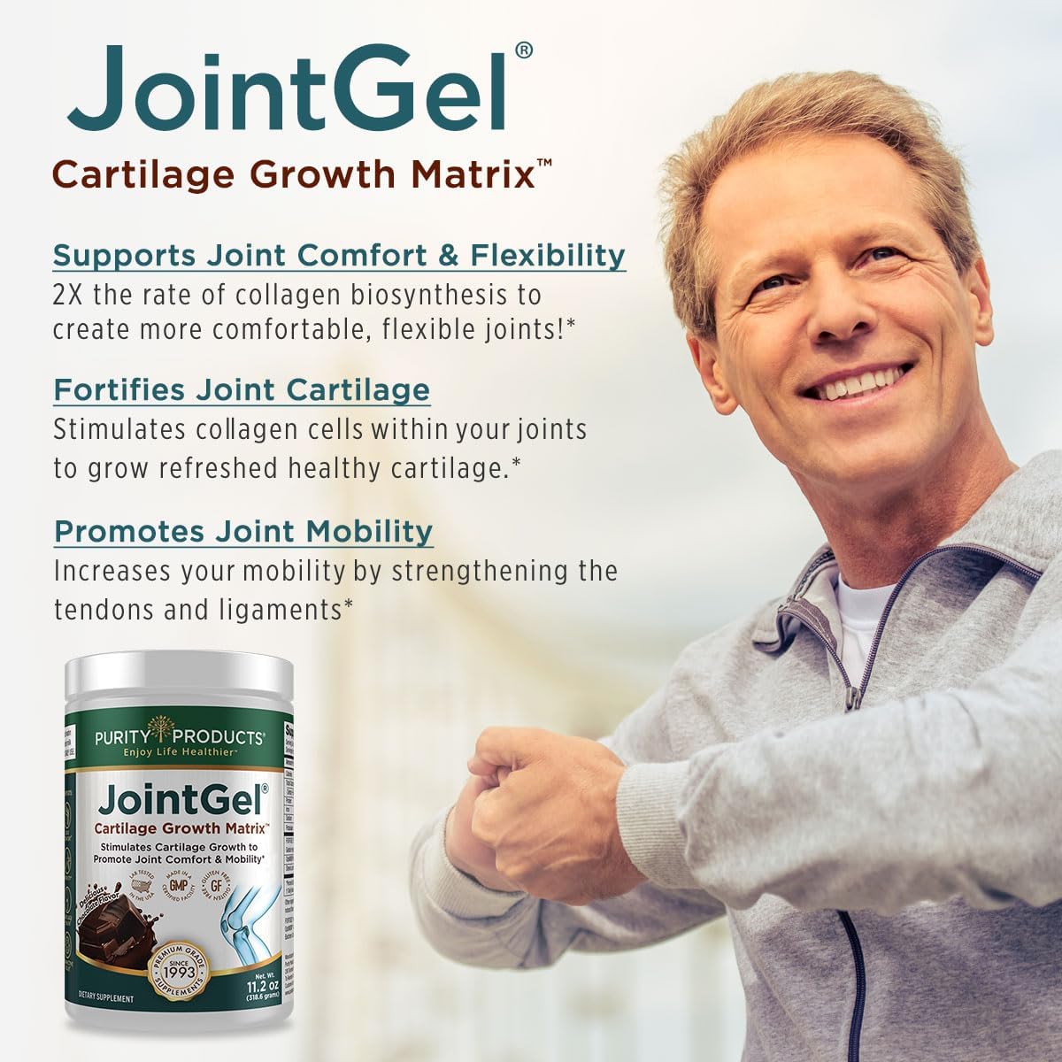 Purity Products JointGel Fórmula - Colágeno + MSM - 30 Serc.