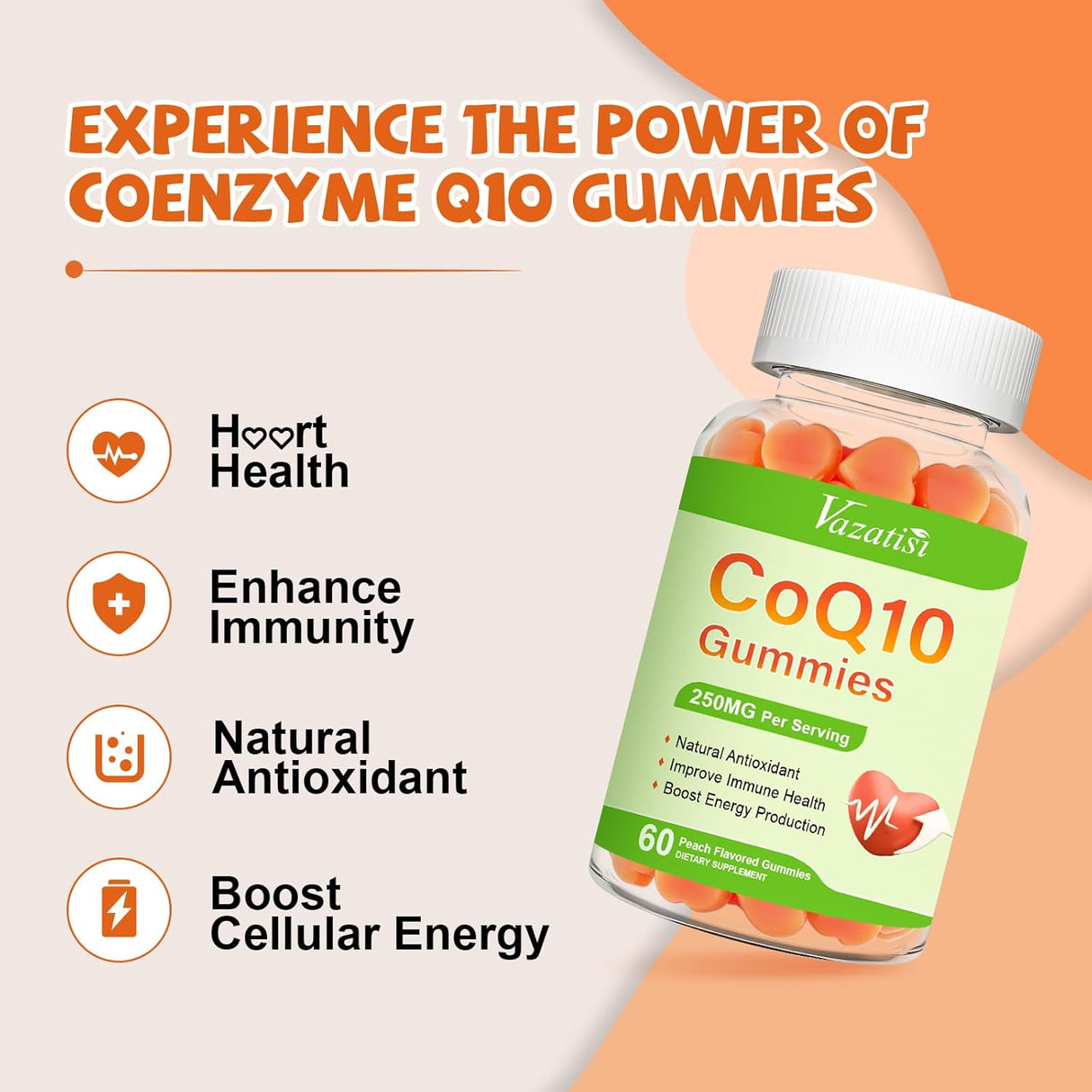 Pack de 2 Gummies CoQ10 con Omega-3, Magnesio y B12, 120 cápsulas