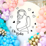 Vinilo Decorativo Oh Baby para Baby Shower - Arte Embarazo