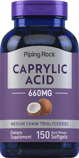 Ácido Caprílico 660 mg Piping Rock 150 Cápsulas Suplemento