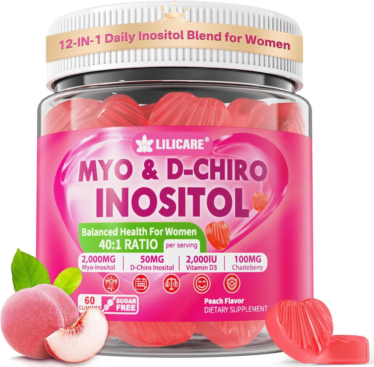 Gomitas de Inositol + Chasteberry, 2000mg, 60u