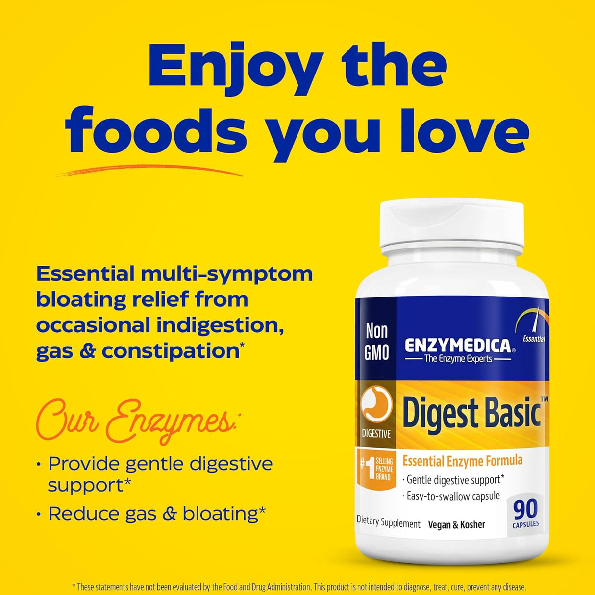 Suplementos Enzymedica Cápsulas básicas para digestión