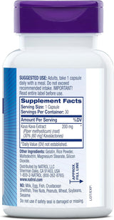 Suplemento Natrol Kava Kava 200mg, Relajación, 30 Cápsulas