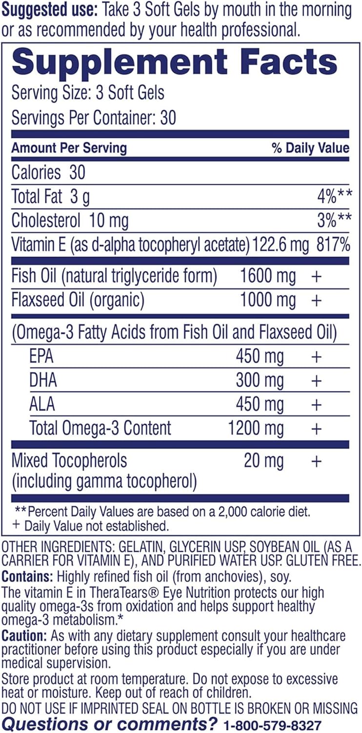 Suplemento de Omega-3 Thera Tears Nutrition  90 unidades