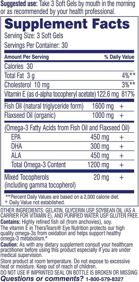 Suplemento de Omega-3 Thera Tears Nutrition  90 unidades